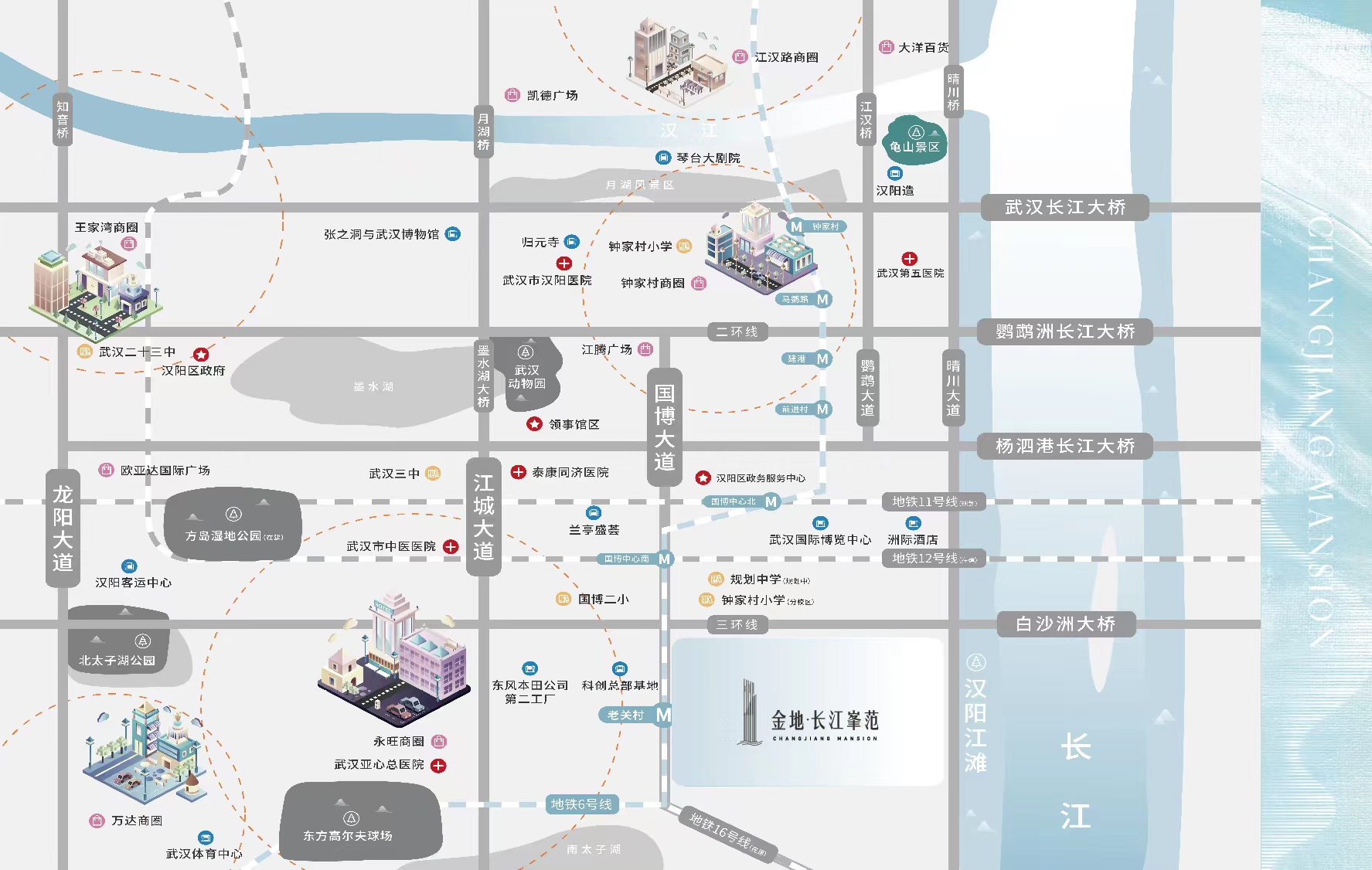 金地兰亭长江序位置交通图