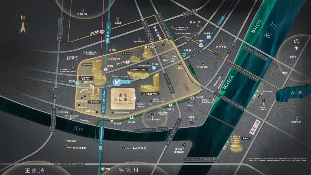 金地汉口峯汇位置交通图