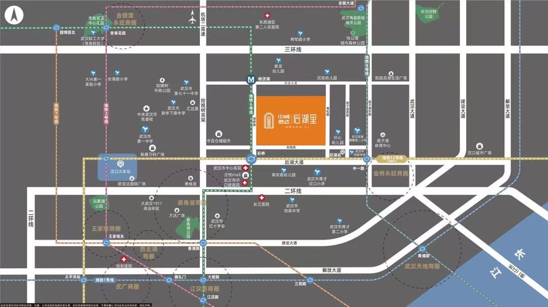武汉城建信达后湖里位置交通图