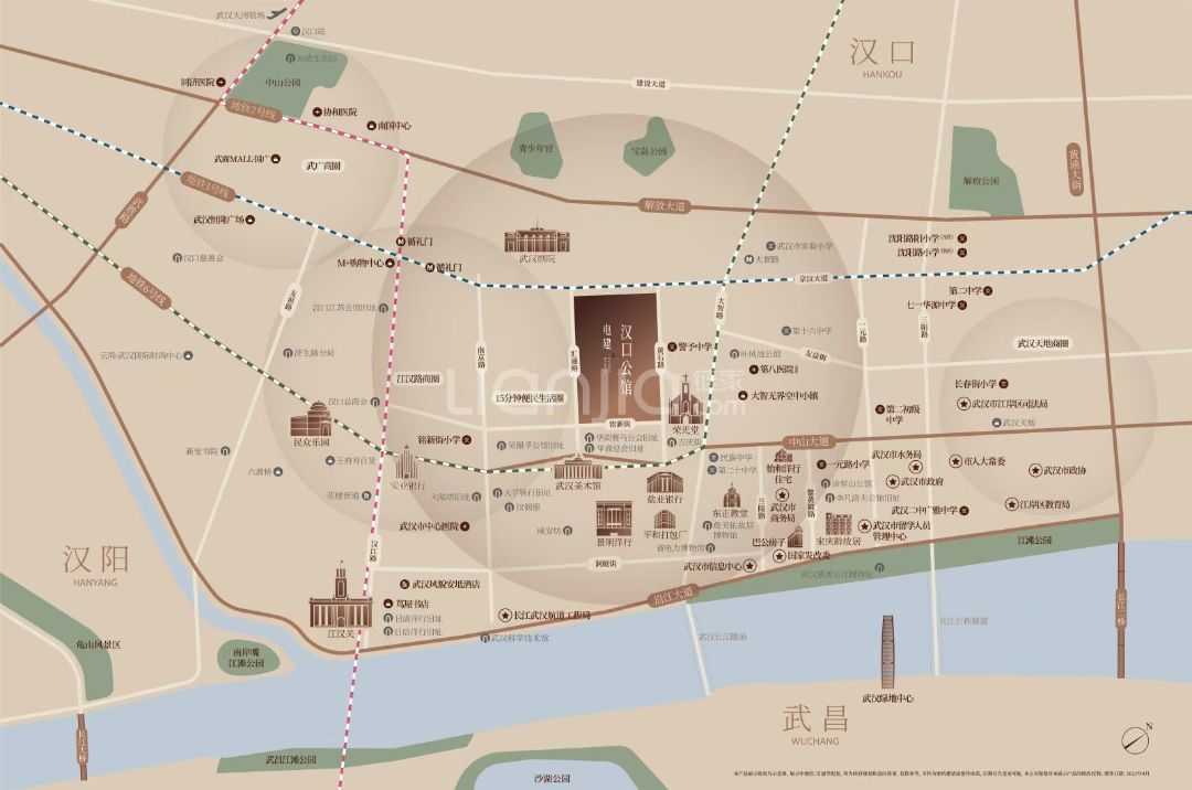电建地产.汉口公馆位置交通图