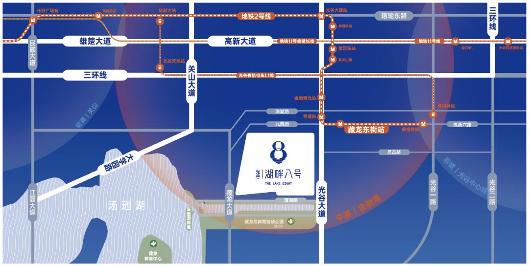 光谷湖畔八号位置交通图