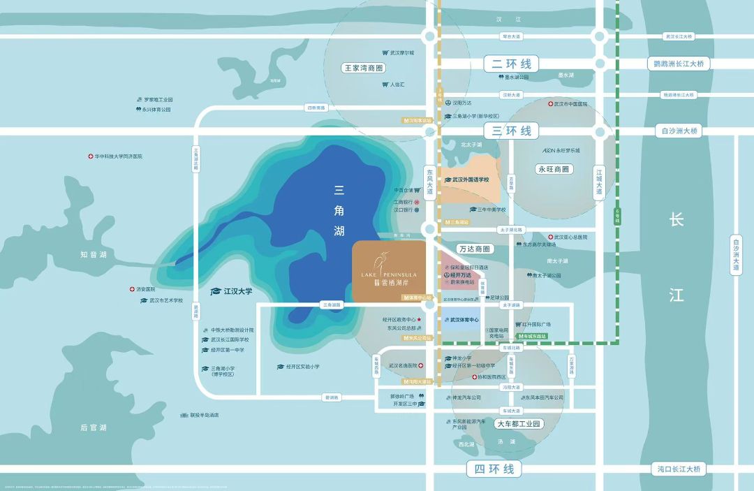 武汉城建雲栖湖岸位置交通图