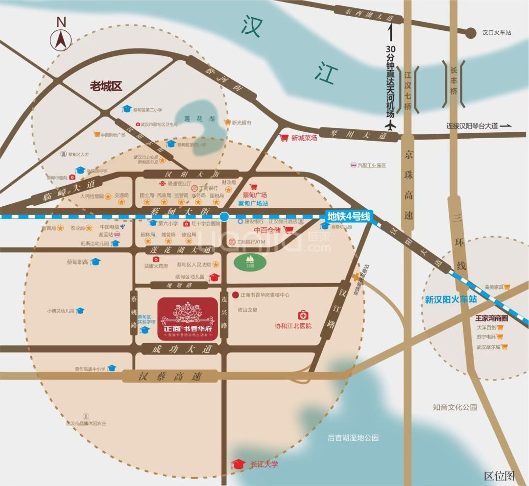 正商书香华府位置交通图