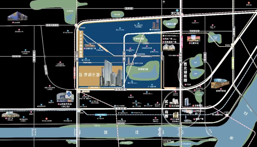 武汉城建梦湖云著位置交通图